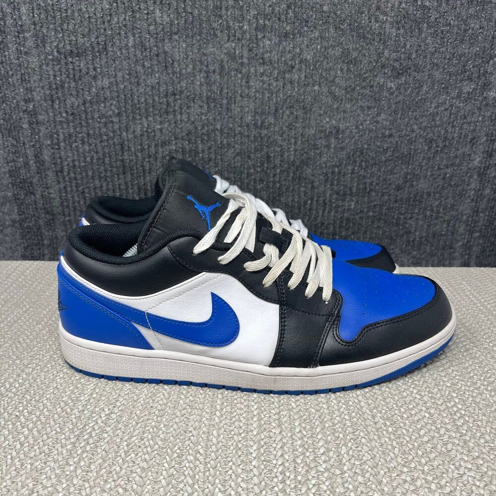 Nike Air Jordan 1 Low Retro White Royal Blue Black Shoes Mens 13 553558-140